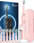 1PACK Pink Electric Ultrasonic Soft Bristle Toothbrush Rechargeable Travel Case. Fixed Price $32.00.
