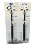 Set Of 2 Oral-b Clic Toothbrush Onyx Black Heads And Magnetic Holder. Fixed Price $19.66.
