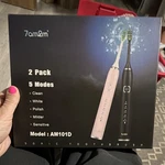 7AM2M Sonic Electric Toothbrush Pack Black & Pink AM101D Rechargeable Timer. Fixed Price $21.00.