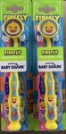 2 Packs Firefly Baby Shark (3 Ea Pk) Soft Toothbrushes, Suction Cup Bottom & Cap. Fixed Price $14.99.