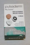 New Pulsaderm My Sonic Duo Replacement Brush Head 3 Pack. Fixed Price $9.99.