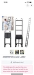 16.5FT Telescopic Ladder, Aluminium Aluinum With Hook,black. Fixed Price $180.00.