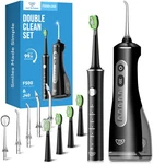 Jtf Electric Toothbrush With Water Flosser Combo: 2-IN-1 Portable Oral Black. Fixed Price $43.51.