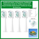 Soft Dupont Bristles For Philips Sonicare - 4 Pack Replacement Toothbrush Heads. Fixed Price $7.35.
