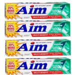 4 X Aim Whitening Fluoride Toothpaste Gel With Baking Soda Fresh Mint - 5.5 Oz. Fixed Price $15.99.