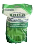 G-u-m Eez-thru Angled Flossers Just Brushed Mint 75 Count Bag. Fixed Price $15.99.