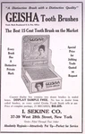 1916 Geisha Toothbrushes I. Sekine Co New York City Print Ad. Fixed Price $12.34.