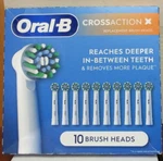 Oral-b Crossaction Replacement Brush Heads 10 Count Open Box. Fixed Price $23.95.
