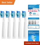 Durable Soft Bristle Replacement Heads - 5 Pack Compatible With Top Brands. Fixed Price $9.99.