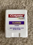 Rare Vintage Colgate Total Fluoride Coating Mint Waxed Dental Floss 20 Yards 18M. Fixed Price $6.99.
